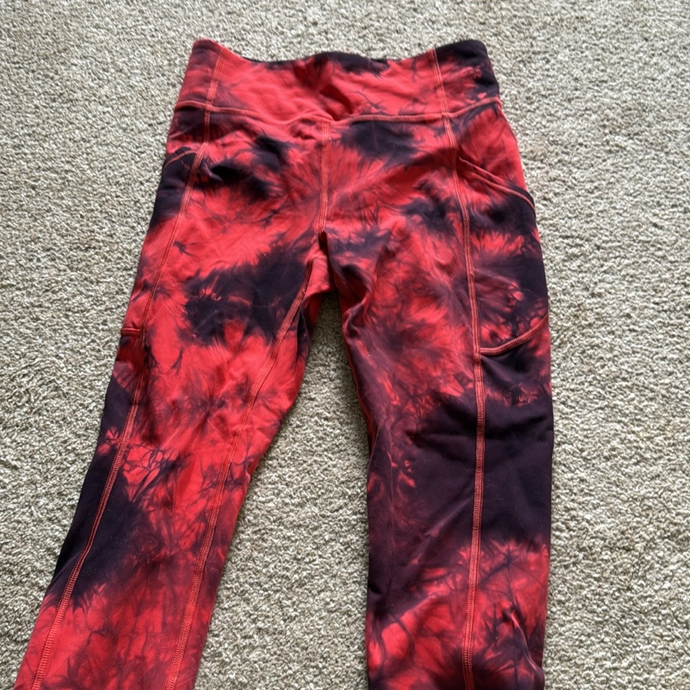 Lululemon Red and Black Leggings